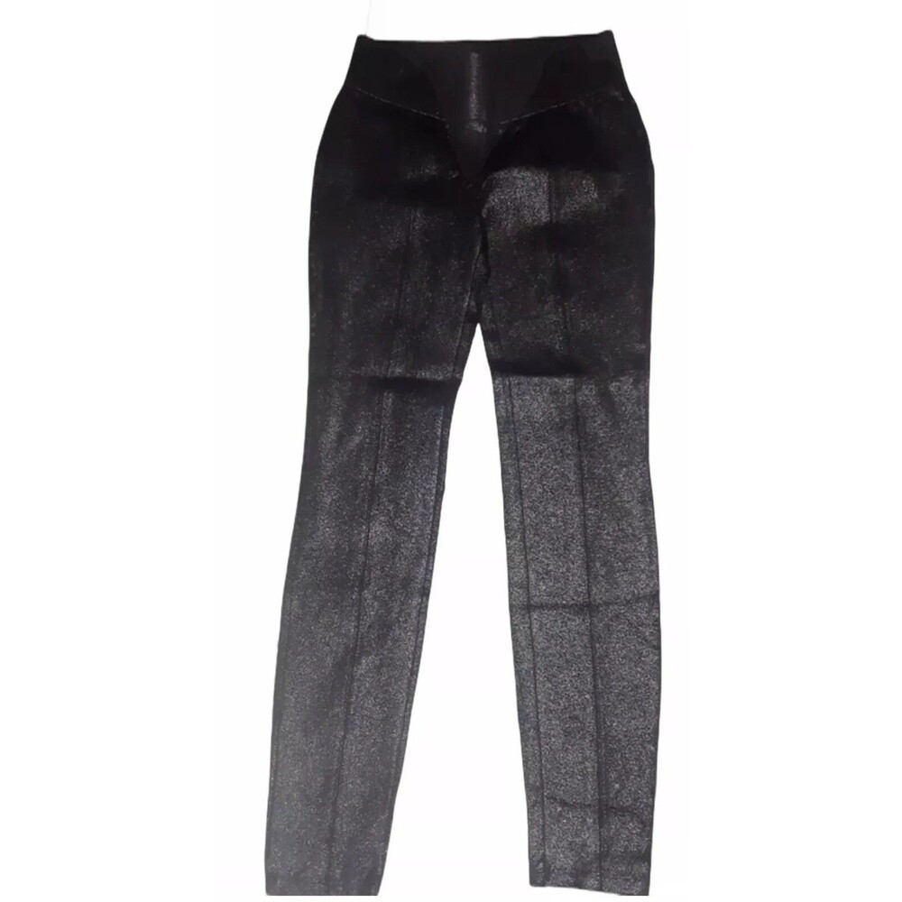 BAR III BLACK SHIMMERY METALLIC STRETCH PANTS SIZE SMALL